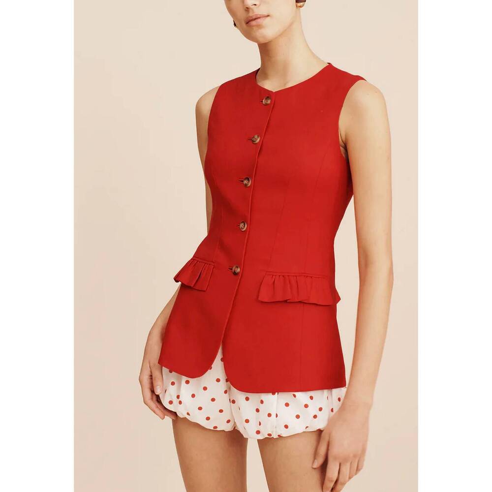NEW POSSE matilda gilet vest in red